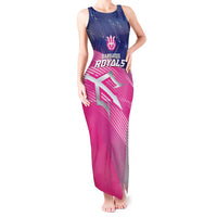 Custom Barbados Cricket Royals Tank Maxi Dress Sporty Style with Trident Symbol - Wonder Print Shop