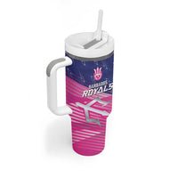 Custom Barbados Cricket Royals Tumbler With Handle Sporty Style with Trident Symbol - Wonder Print Shop