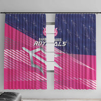 Barbados Cricket Royals Window Curtain Sporty Style with Trident Symbol - Wonder Print Shop