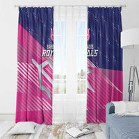 Barbados Cricket Royals Window Curtain Sporty Style with Trident Symbol - Wonder Print Shop