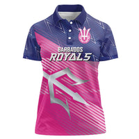 Custom Barbados Cricket Royals Women Polo Shirt Sporty Style with Trident Symbol - Wonder Print Shop