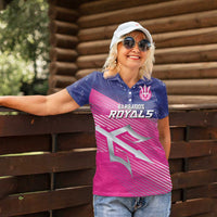 Custom Barbados Cricket Royals Women Polo Shirt Sporty Style with Trident Symbol - Wonder Print Shop