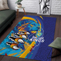 Saint Lucia Cricket Kings Area Rug Power Lions of Caribbean - Wonder Print Shop