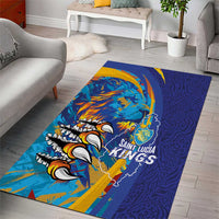 Saint Lucia Cricket Kings Area Rug Power Lions of Caribbean - Wonder Print Shop