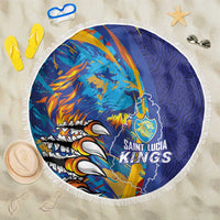 Saint Lucia Cricket Kings Beach Blanket Power Lions of Caribbean - Wonder Print Shop