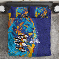 Saint Lucia Cricket Kings Bedding Set Power Lions of Caribbean - Wonder Print Shop