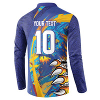 Custom Saint Lucia Cricket Kings Button Sweatshirt Power Lions of Caribbean - Wonder Print Shop