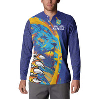 Custom Saint Lucia Cricket Kings Button Sweatshirt Power Lions of Caribbean - Wonder Print Shop