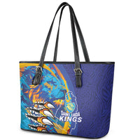 Saint Lucia Cricket Kings Leather Tote Bag Power Lions of Caribbean - Wonder Print Shop