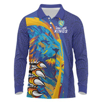 Custom Saint Lucia Cricket Kings Long Sleeve Polo Shirt Power Lions of Caribbean - Wonder Print Shop