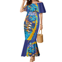 Custom Saint Lucia Cricket Kings Mermaid Dress Power Lions of Caribbean - Wonder Print Shop