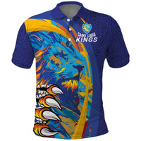 Custom Saint Lucia Cricket Kings Polo Shirt Power Lions of Caribbean - Wonder Print Shop