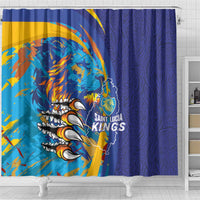 Saint Lucia Cricket Kings Shower Curtain Power Lions of Caribbean - Wonder Print Shop