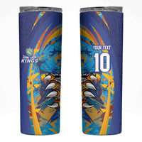 Custom Saint Lucia Cricket Kings Skinny Tumbler Power Lions of Caribbean - Wonder Print Shop