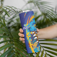Custom Saint Lucia Cricket Kings Skinny Tumbler Power Lions of Caribbean - Wonder Print Shop