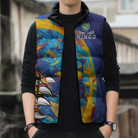 Custom Saint Lucia Cricket Kings Sleeveless Puffer Jacket Power Lions of Caribbean - Wonder Print Shop
