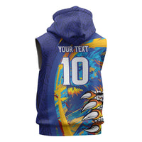 Custom Saint Lucia Cricket Kings Sleeveless Zip Hoodie Power Lions of Caribbean - Wonder Print Shop