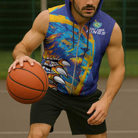 Custom Saint Lucia Cricket Kings Sleeveless Zip Hoodie Power Lions of Caribbean - Wonder Print Shop