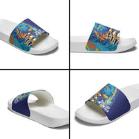 Saint Lucia Cricket Kings Slide Sandals Power Lions of Caribbean - Wonder Print Shop