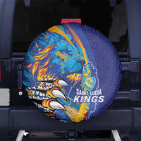 Saint Lucia Cricket Kings Spare Tire Cover Power Lions of Caribbean - Wonder Print Shop