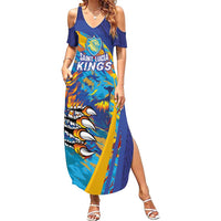 Custom Saint Lucia Cricket Kings Summer Maxi Dress Power Lions of Caribbean - Wonder Print Shop