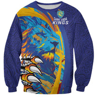 Custom Saint Lucia Cricket Kings Sweatshirt Power Lions of Caribbean - Wonder Print Shop