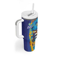 Custom Saint Lucia Cricket Kings Tumbler With Handle Power Lions of Caribbean - Wonder Print Shop