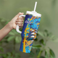 Custom Saint Lucia Cricket Kings Tumbler With Handle Power Lions of Caribbean - Wonder Print Shop