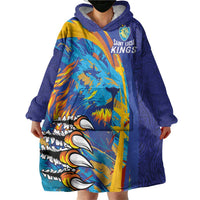 Custom Saint Lucia Cricket Kings Wearable Blanket Hoodie Power Lions of Caribbean - Wonder Print Shop