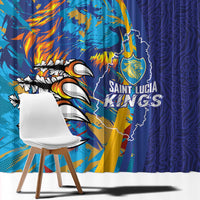Saint Lucia Cricket Kings Window Curtain Power Lions of Caribbean - Wonder Print Shop