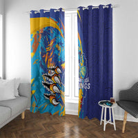 Saint Lucia Cricket Kings Window Curtain Power Lions of Caribbean - Wonder Print Shop