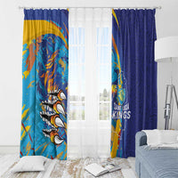 Saint Lucia Cricket Kings Window Curtain Power Lions of Caribbean - Wonder Print Shop