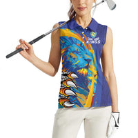 Custom Saint Lucia Cricket Kings Women Sleeveless Polo Shirt Power Lions of Caribbean - Wonder Print Shop