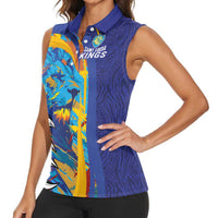 Custom Saint Lucia Cricket Kings Women Sleeveless Polo Shirt Power Lions of Caribbean - Wonder Print Shop