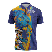 Custom Saint Lucia Cricket Kings Zipper Polo Shirt Power Lions of Caribbean - Wonder Print Shop