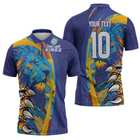 Custom Saint Lucia Cricket Kings Zipper Polo Shirt Power Lions of Caribbean - Wonder Print Shop