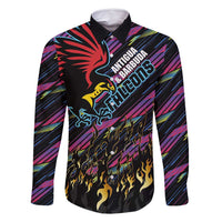 Custom Antigua & Barbuda Cricket Falcons Family Matching Long Sleeve Bodycon Dress and Hawaiian Shirt Through The Fire - Wonder Print Shop