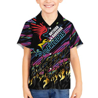 Custom Antigua & Barbuda Cricket Falcons Family Matching Long Sleeve Bodycon Dress and Hawaiian Shirt Through The Fire - Wonder Print Shop