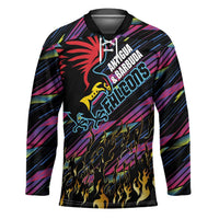 Custom Antigua & Barbuda Cricket Falcons Hockey Jersey Through The Fire - Wonder Print Shop
