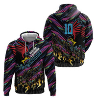 Custom Antigua & Barbuda Cricket Falcons Hoodie Through The Fire - Wonder Print Shop