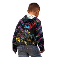 Custom Antigua & Barbuda Cricket Falcons Kid Hoodie Through The Fire - Wonder Print Shop