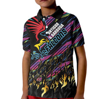 Custom Antigua & Barbuda Cricket Falcons Kid Polo Shirt Through The Fire - Wonder Print Shop