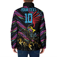 Custom Antigua & Barbuda Cricket Falcons Padded Jacket Through The Fire - Wonder Print Shop