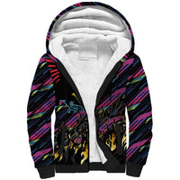 Custom Antigua & Barbuda Cricket Falcons Sherpa Hoodie Through The Fire - Wonder Print Shop