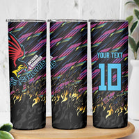 Custom Antigua & Barbuda Cricket Falcons Skinny Tumbler Through The Fire - Wonder Print Shop