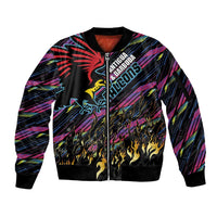 Custom Antigua & Barbuda Cricket Falcons Sleeve Zip Bomber Jacket Through The Fire - Wonder Print Shop