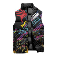 Custom Antigua & Barbuda Cricket Falcons Sleeveless Puffer Jacket Through The Fire - Wonder Print Shop