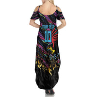 Custom Antigua & Barbuda Cricket Falcons Summer Maxi Dress Through The Fire - Wonder Print Shop