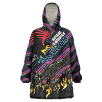 Custom Antigua & Barbuda Cricket Falcons Wearable Blanket Hoodie Through The Fire - Wonder Print Shop
