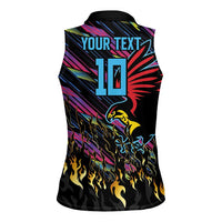 Custom Antigua & Barbuda Cricket Falcons Women Sleeveless Polo Shirt Through The Fire - Wonder Print Shop